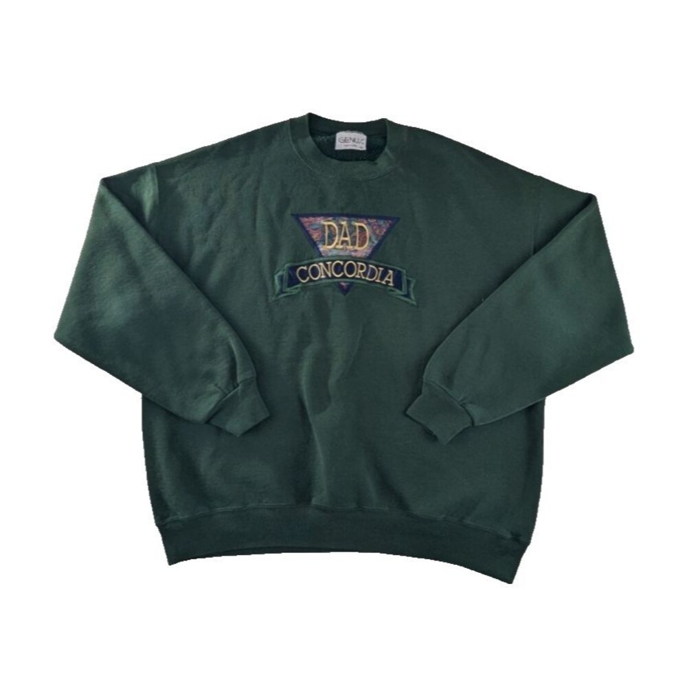 Concordia University Genus Sweatshirt Vintage 90s "DAD" Green XL Made In USA
